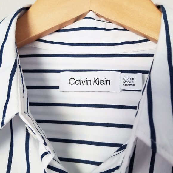 Calvin Klein‎ Men's S Striped Button Down Shirt Long Sleeve Relaxed Oversize Fit - Picture 6 of 16